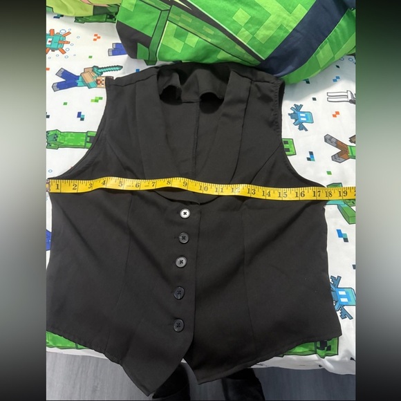 Commense Black Vest with Button Detail - Picture 7 of 11